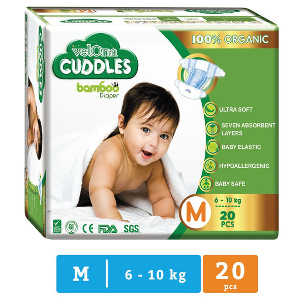 Velona Cuddles - Medium - Bamboo Diapers - 20 Pc Pack - Nesh Kids Store