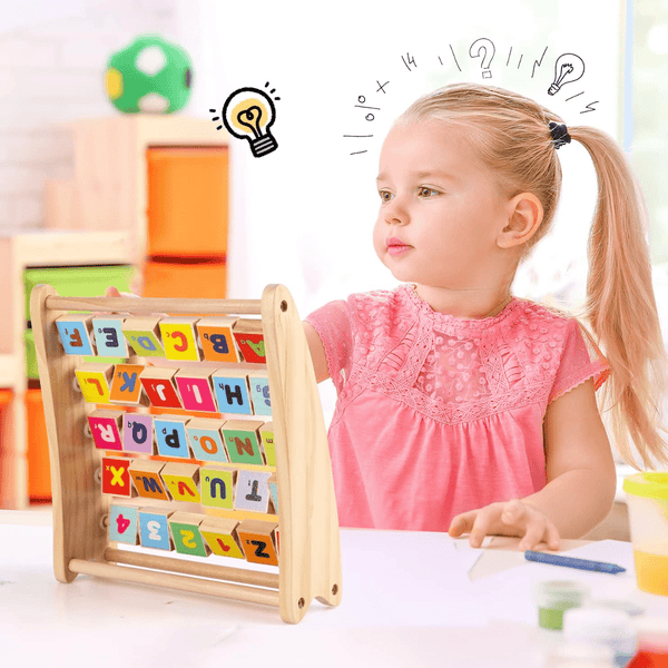 Wooden Alphabet Abacus Educational Learning Toys for Toddlers (3+) - Nesh Kids Store