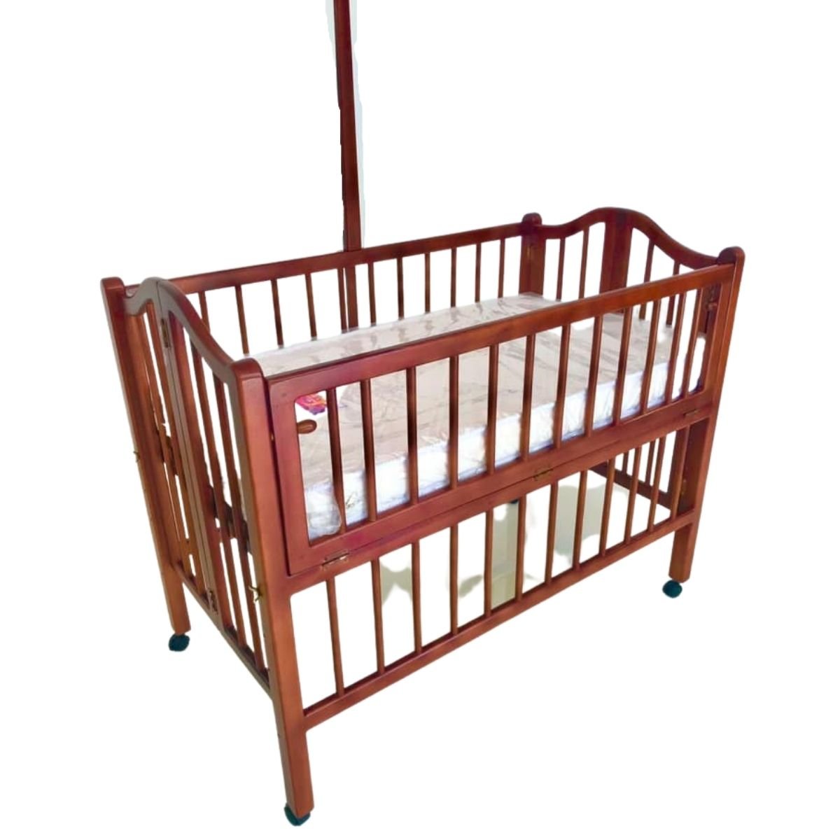 Wooden Cot (including Mattress, Mosquito Net) Nesh Kids Store