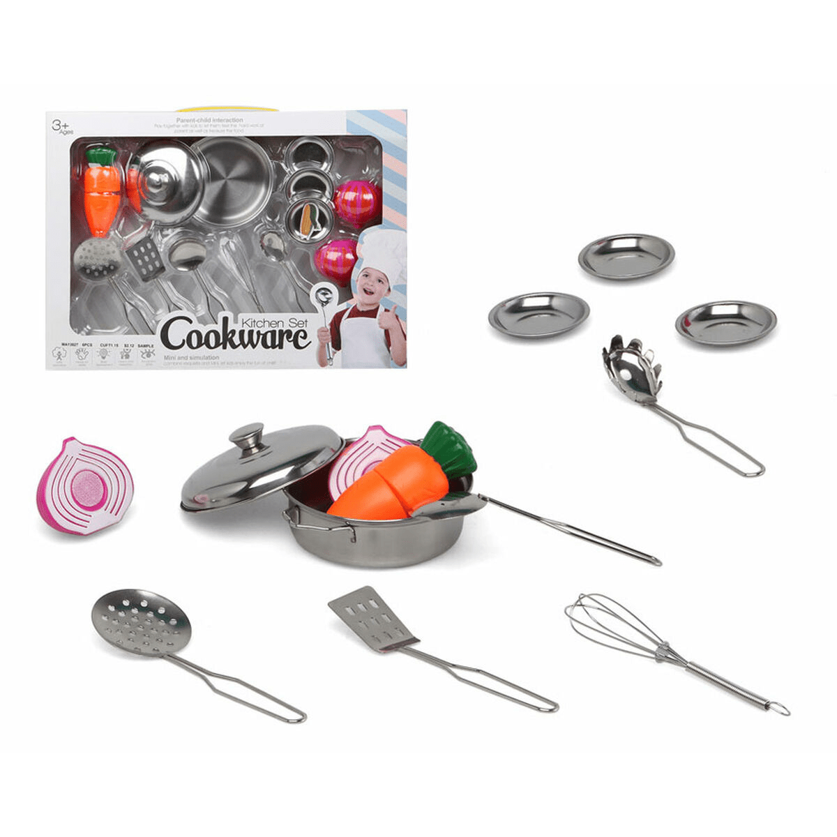 Kid Kitchen Cookware Set 10PCS Kids Kitchen Cookware & Utensils – Pretend Play Set - Nesh Kids ...