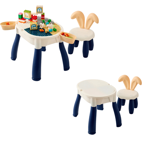 6-in-1 Block Table Set with Chair & 109 Blocks (3+)