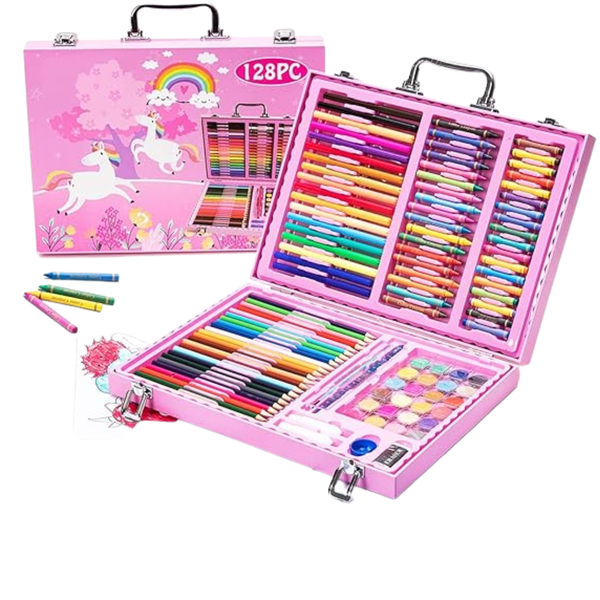 128 Pcs Drawing & Painting Kit (Ages 3+)