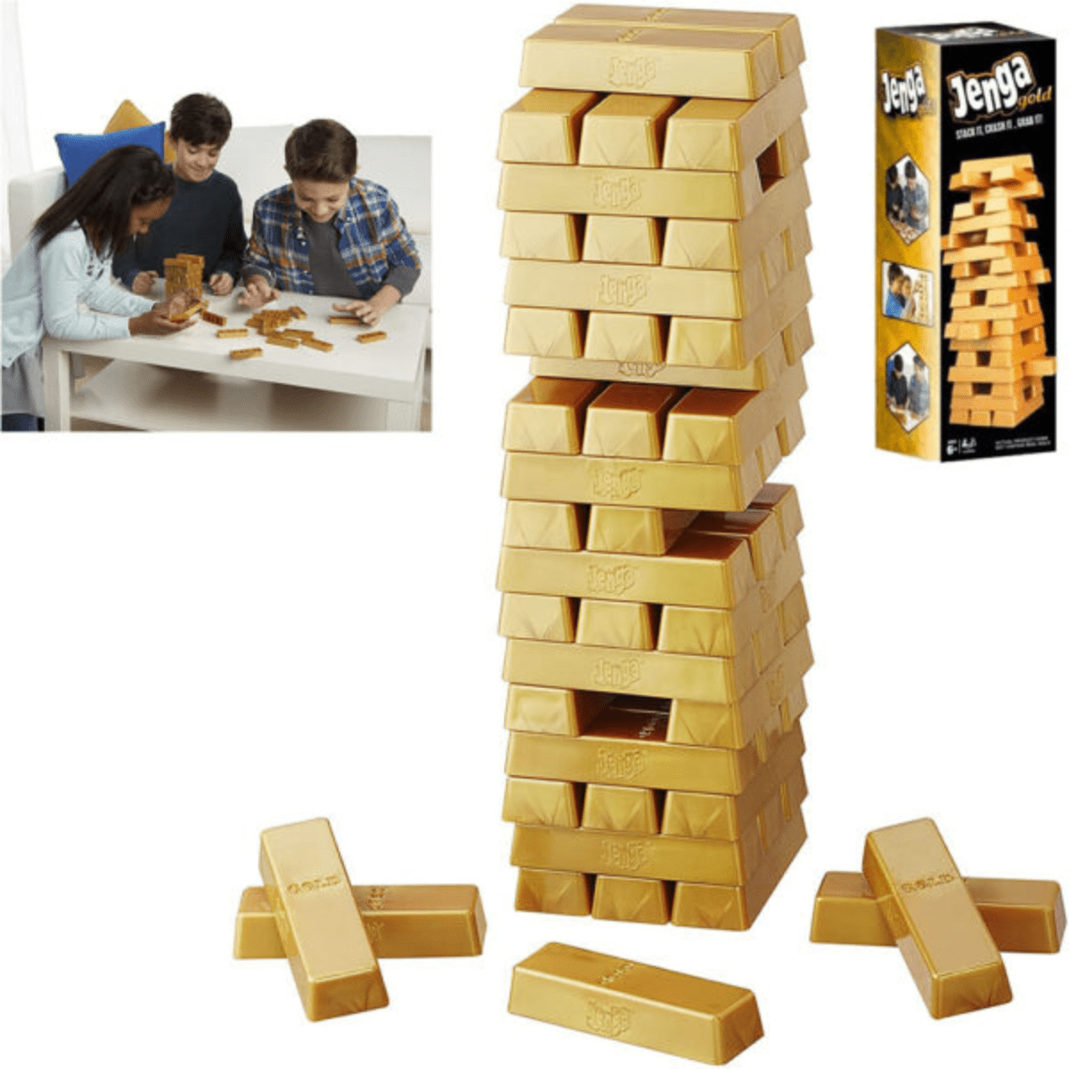 54 pcs Jenga Gold-Stack , Pull & Crash (6+) - Nesh Kids Store | Sri Lanka