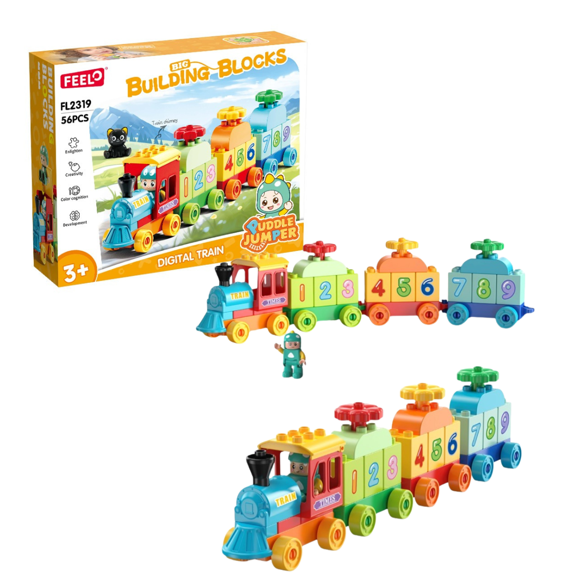 56-Piece Build-In Block Train Set (Ages 3+) - Nesh Kids Store | Sri Lanka