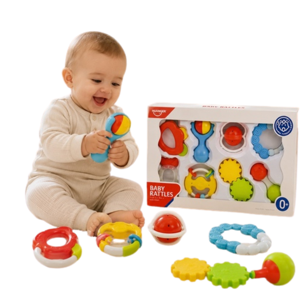 Huanger Baby Rattles – 8 Pieces, 0M+ (HE0150)