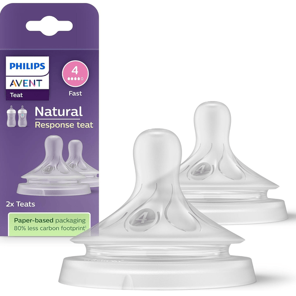 Philips Avent Natural Response Bottle Teat – Flow 4 (Fast), 2 Pack - Nesh Kids Store