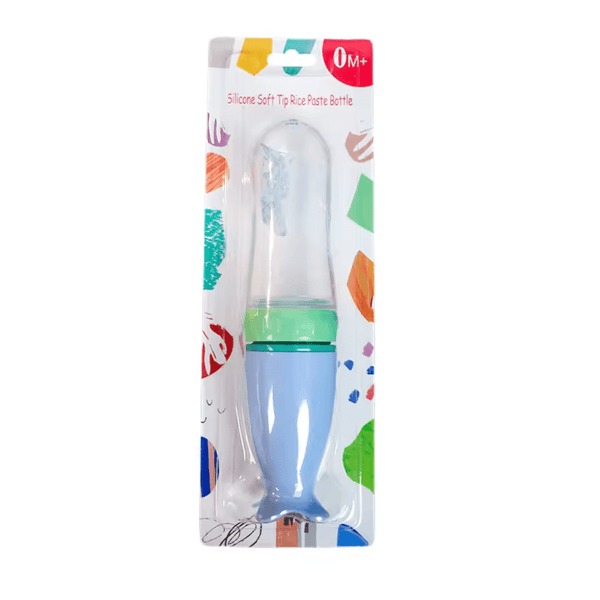 Silicone Baby Squeeze Feeding Bottle with Spoon – 6+ - Nesh Kids Store