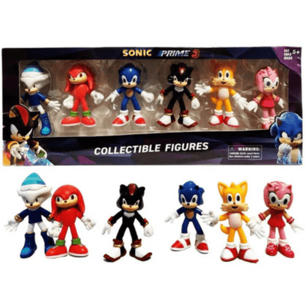 Sonic Prime 6 - Piece Collectible Figure Set 5+ - Nesh Kids Store