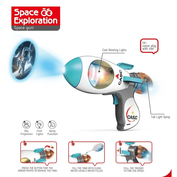 Space Exploration Toy Gun with Lights, Water Spray & Sky Projection – For Kids 3+ - Nesh Kids Store