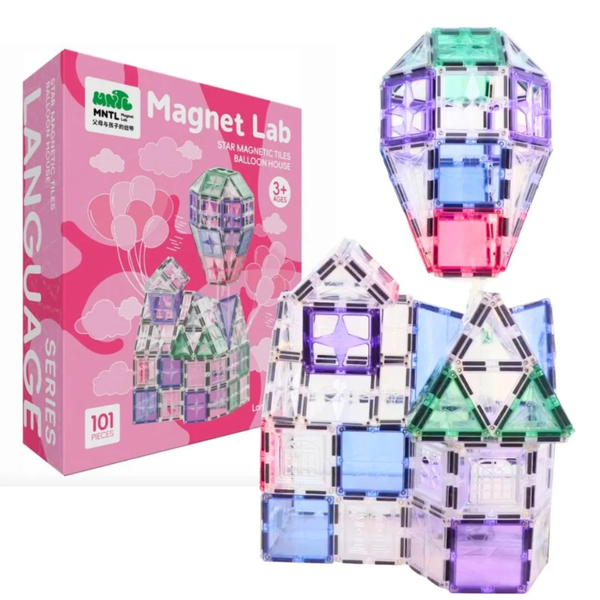 T01 | 101Pcs Star Magnetic Tiles - Balloon House - Nesh Kids Store