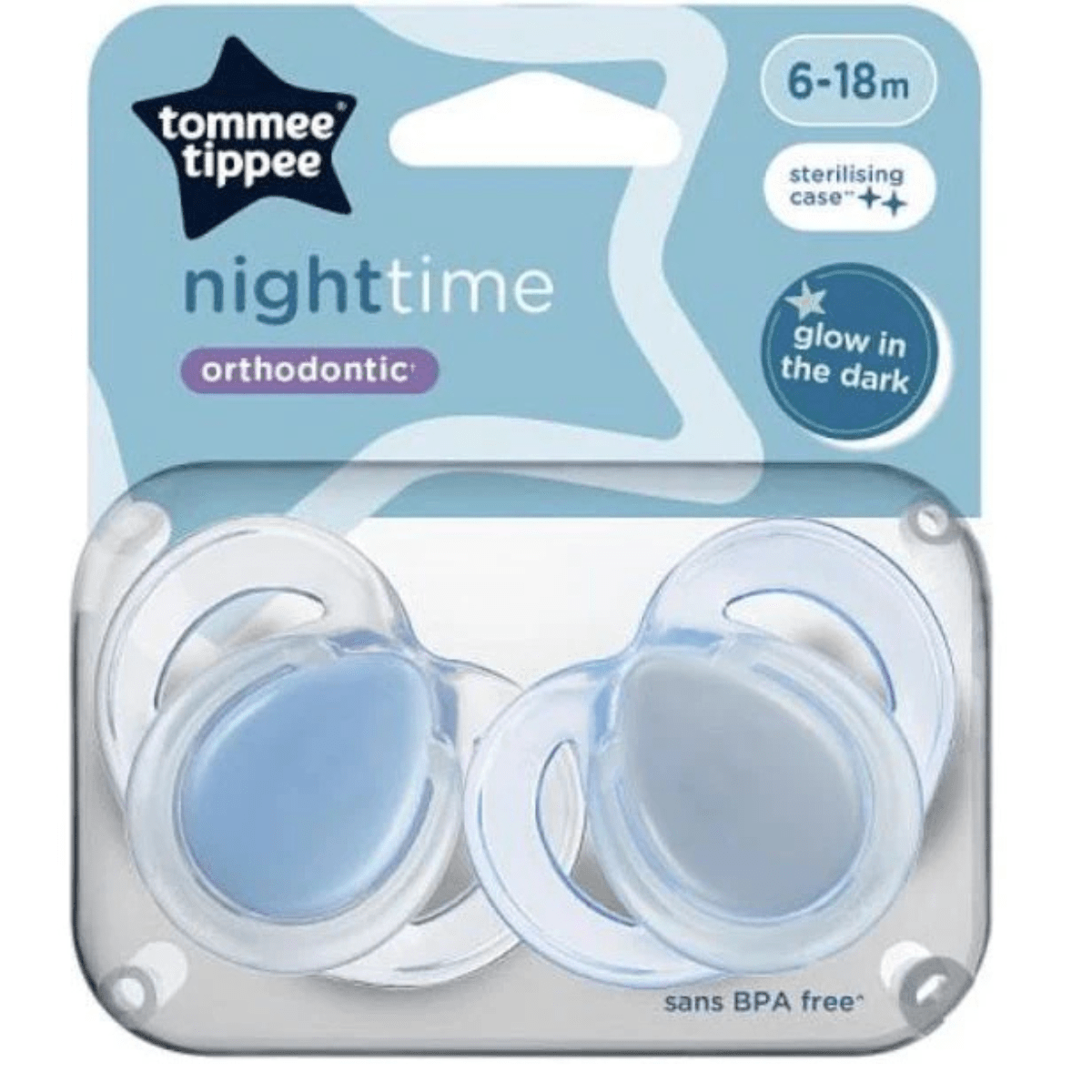 Tommee Tippee Night Time Glow in the Dark Pacifiers | 6–18 Months ...