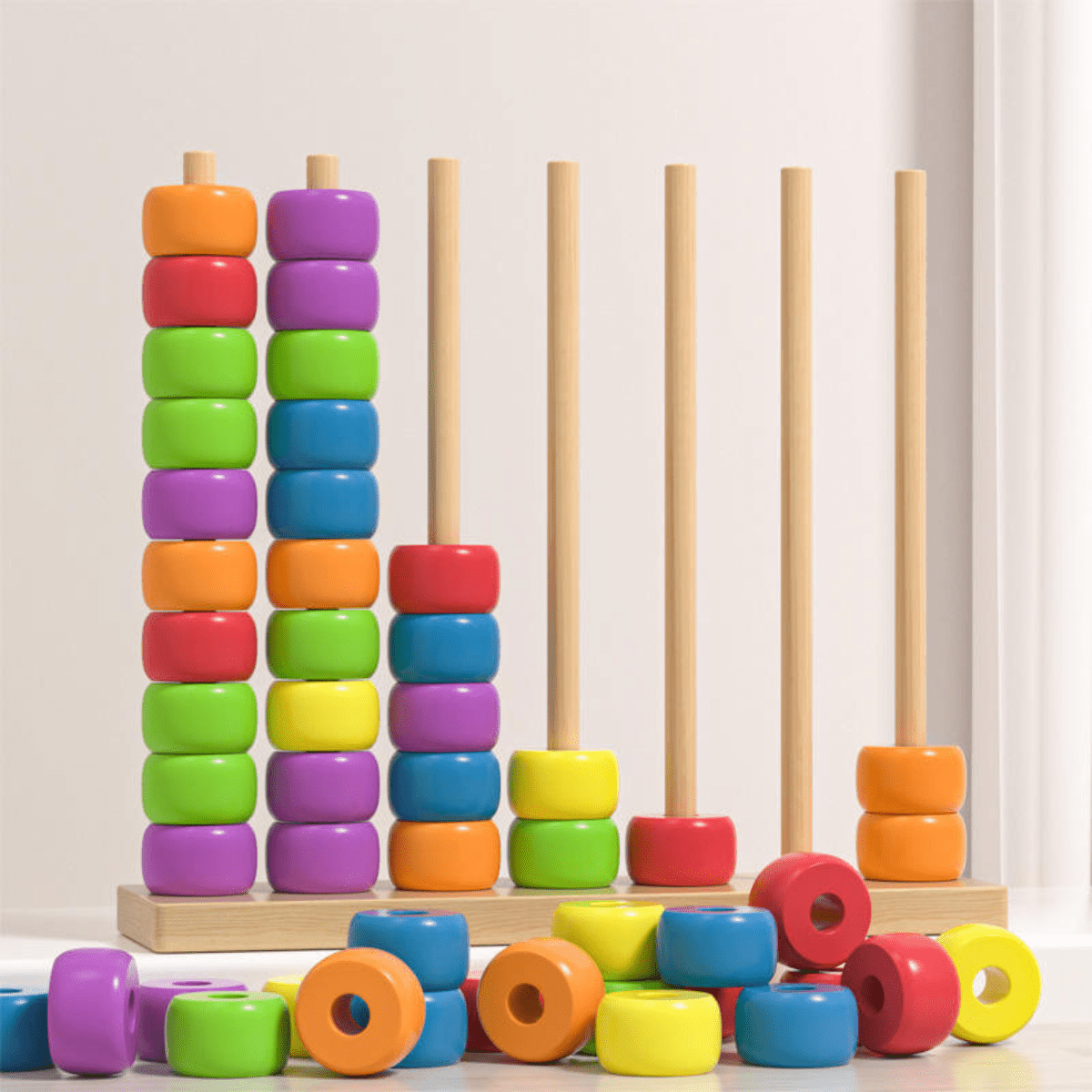 Math Stand Wooden Colorful Bead Early Education Calculation Stand - Nesh Kids ...