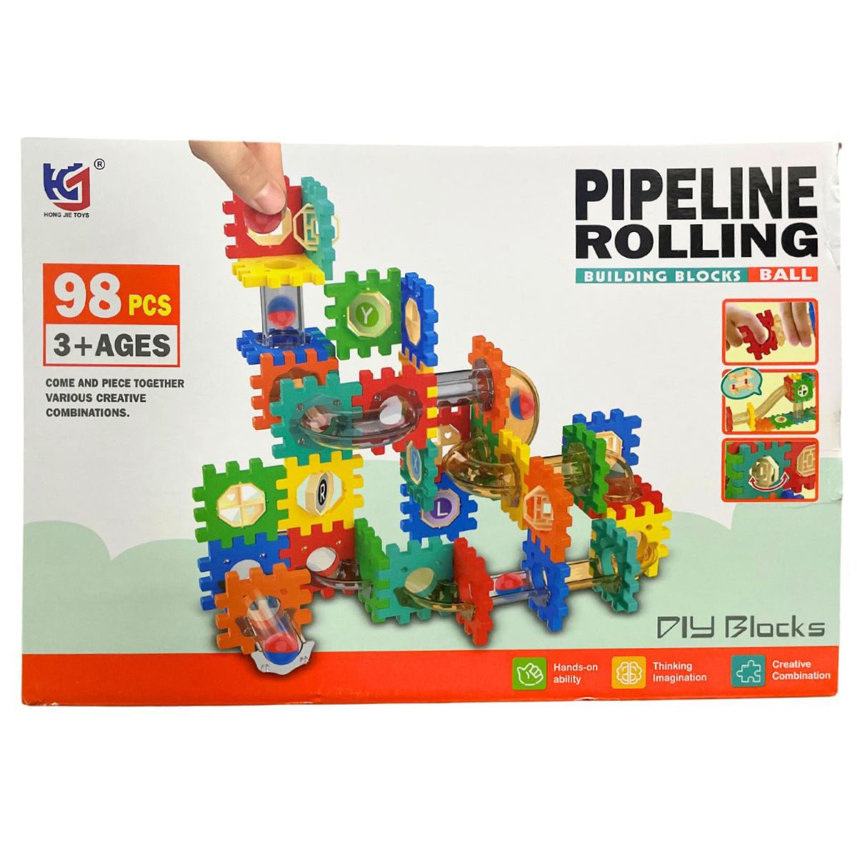 Ralling Blocks 98 Pcs Pipeline Rolling Building Blocks & Ball - Nesh Kids Store