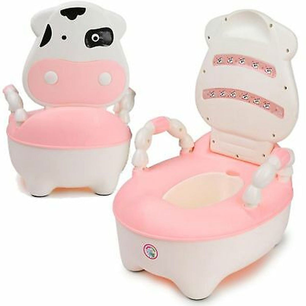 Poopy Commode Baby Commode / Potty with Backrest (Cow Design) - Nesh Kids Store