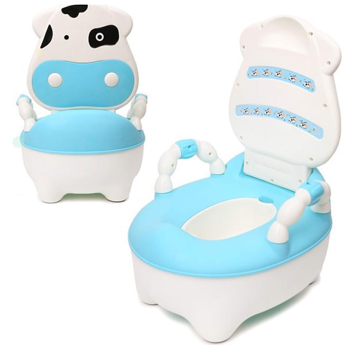 Baby Commode / Potty with Backrest (Cow Design) - Nesh Kids Store