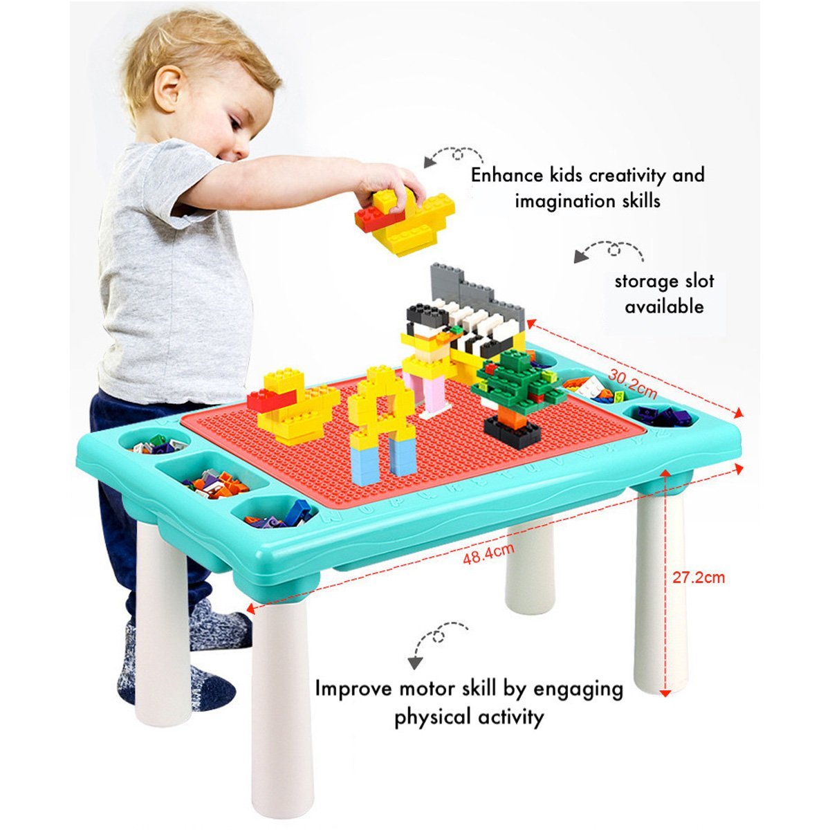 Multi Function Table With 300pcs Building Block - Nesh Kids Store