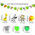 Jungle Animal Themed Happy Birthday Banner - Animals, Letters, Leaves - Nesh Kids Store