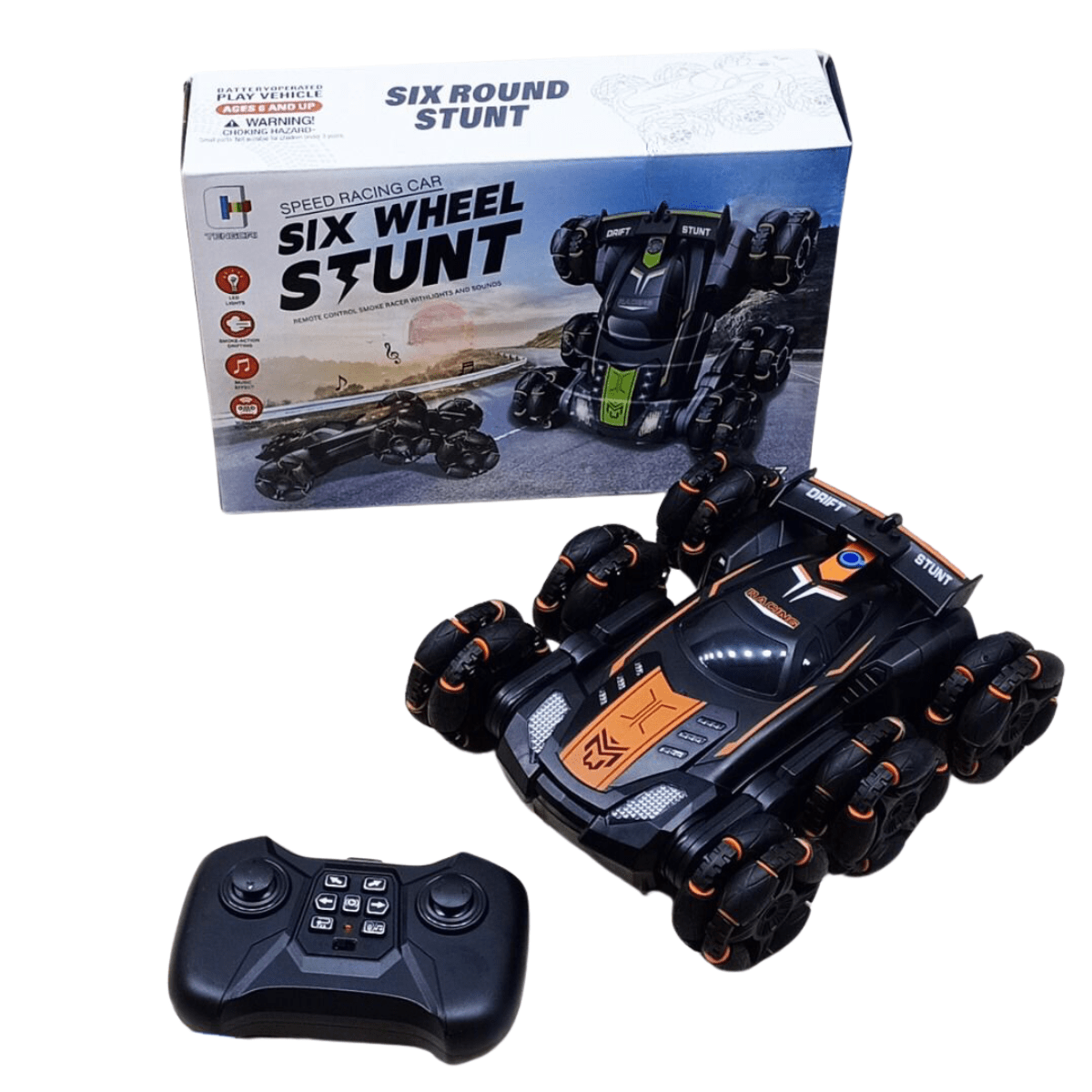Sixto Rc RC Six wheel stunt with sound and smoker - Nesh Kids Store