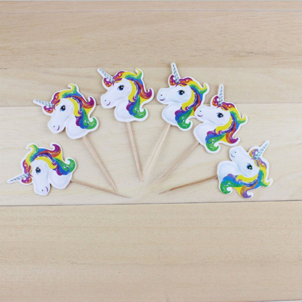 Unicorn Cake Toppers / Cake Picks Party Decorations Supplies (10 Pieces) - Nesh Kids Store