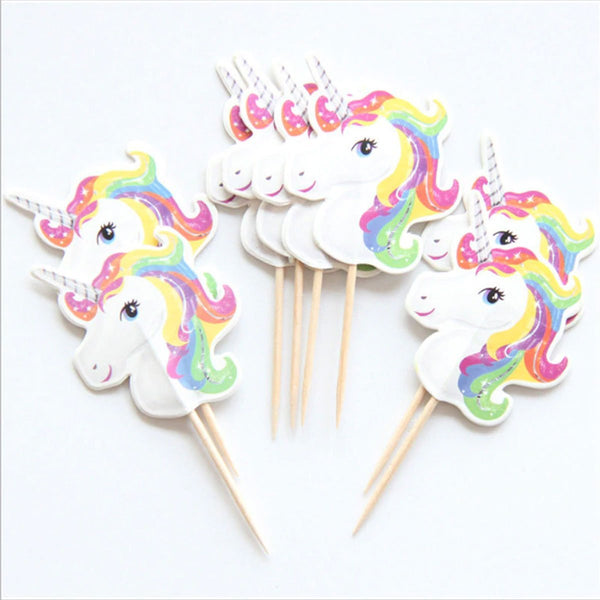 Unicorn Cake Toppers / Cake Picks Party Decorations Supplies (10 Pieces) - Nesh Kids Store