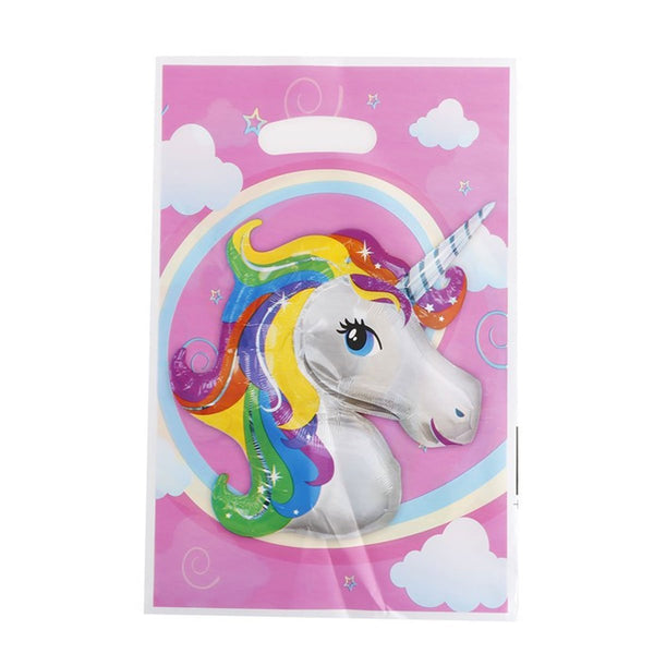 Unicorn Theme Party Gift Bags / Candy Bag / Loot Bags For Kids Birthday Decor - 10 Pack - Nesh Kids Store