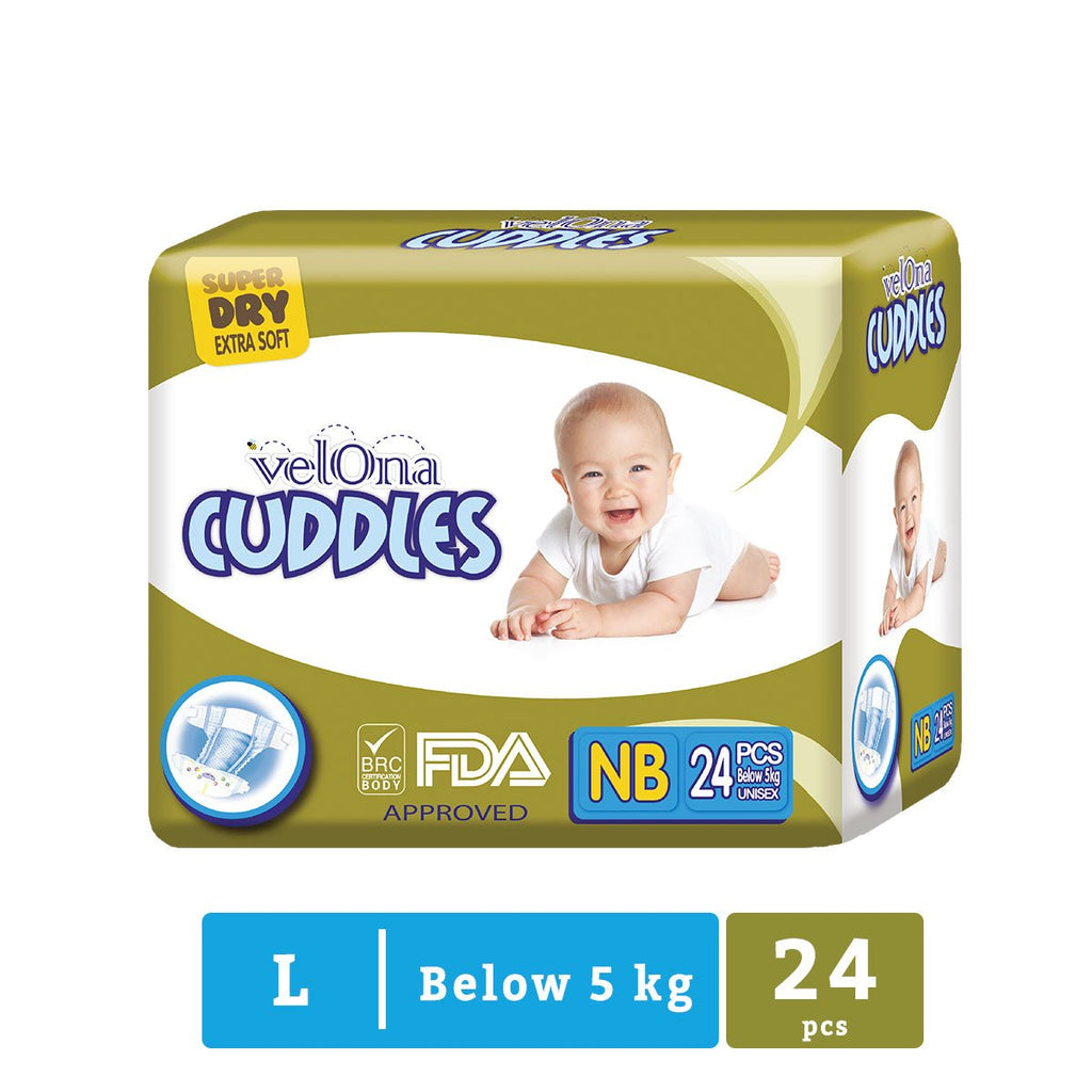 Velona Cuddles New Born Baby Diapers 24 Pc Pack Nesh Kids Store