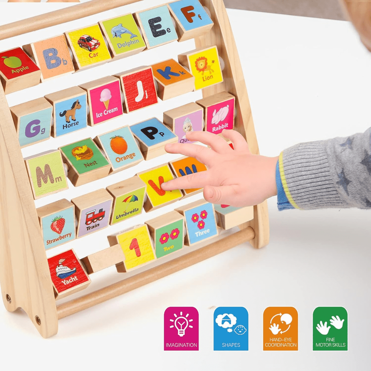 Wooden Alphabet Abacus Educational Learning Toys for Toddlers (3 ...